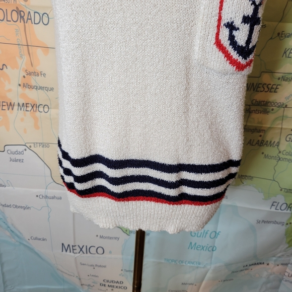 Keneth Too! Nautical Striped Sleeveless Sweater Size  L - Picture 6 of 14